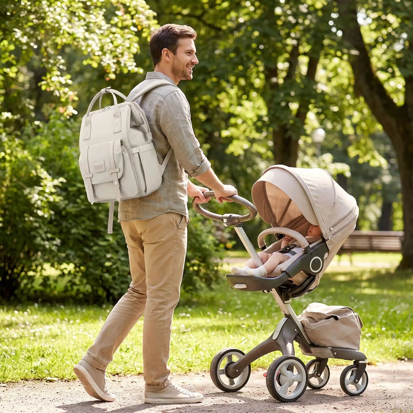 sac a langer papa et fiston font une balade