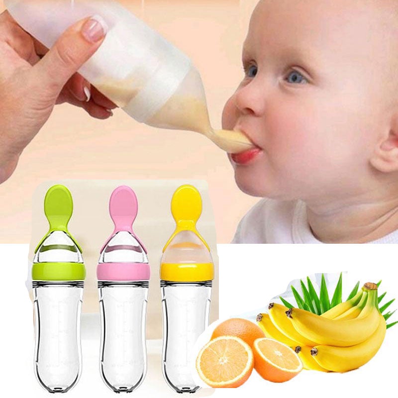 Biberon avec cuillère pour nouveau-né | EasyBottle™ - Doux bébé