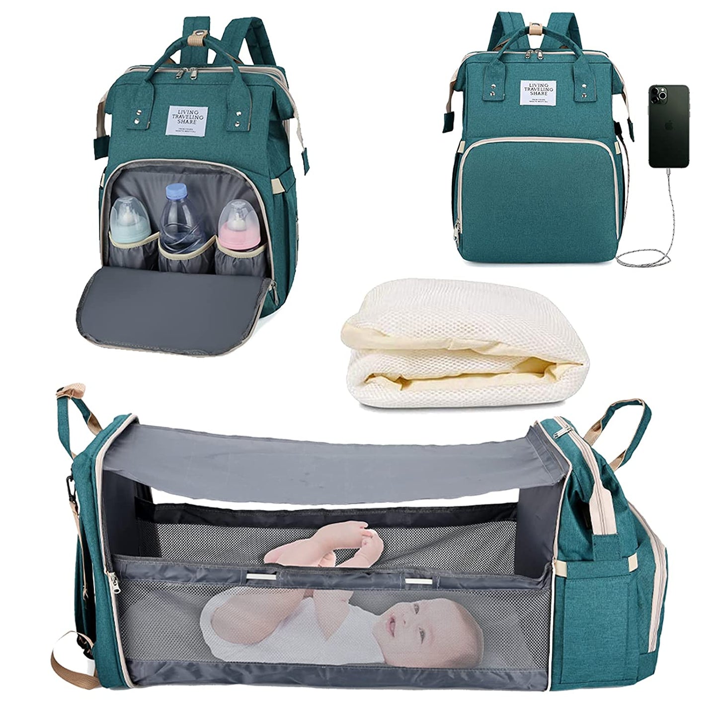 Sac à langer portatif | Berceau de voyage BabyNappy™ - Doux bébé