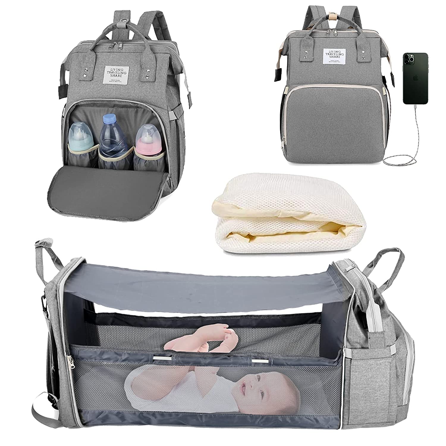 Sac à langer portatif | Berceau de voyage BabyNappy™ - Doux bébé