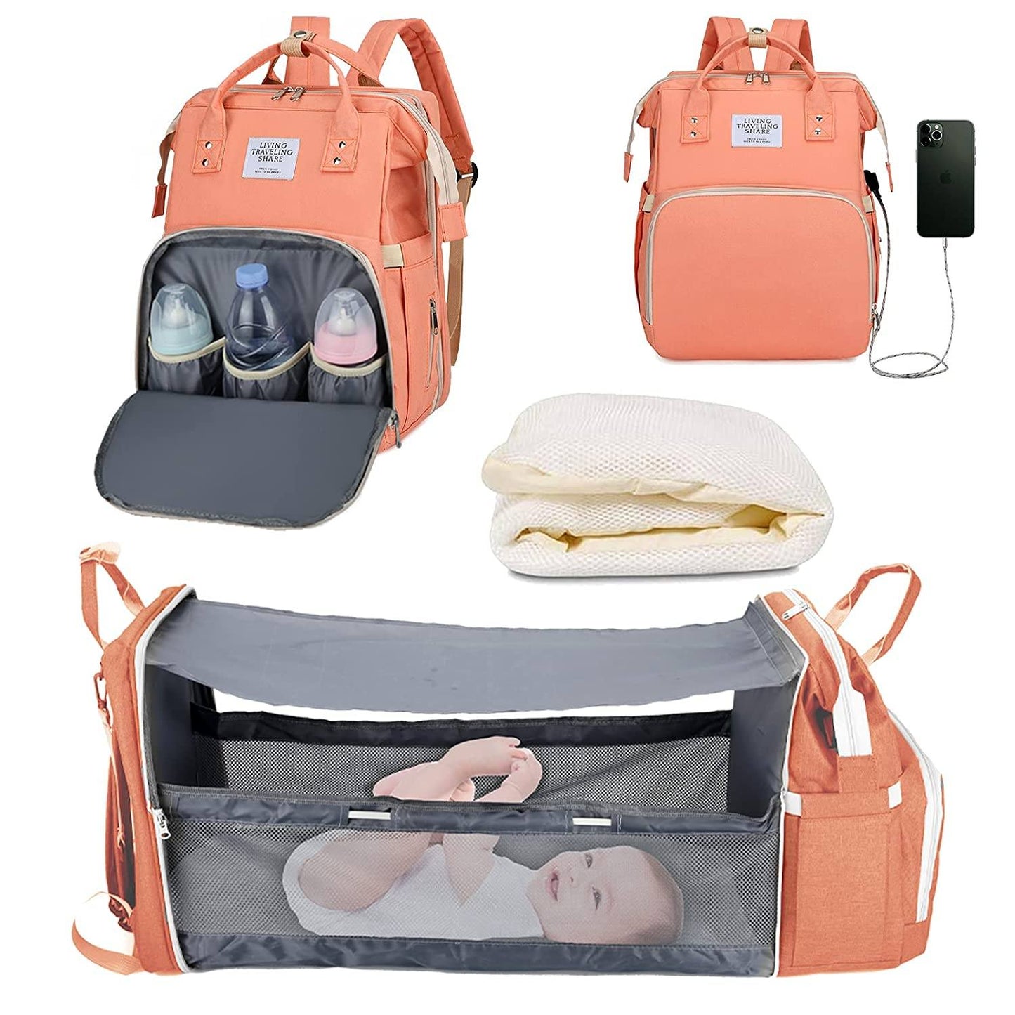 Sac à langer portatif | Berceau de voyage BabyNappy™ - Doux bébé