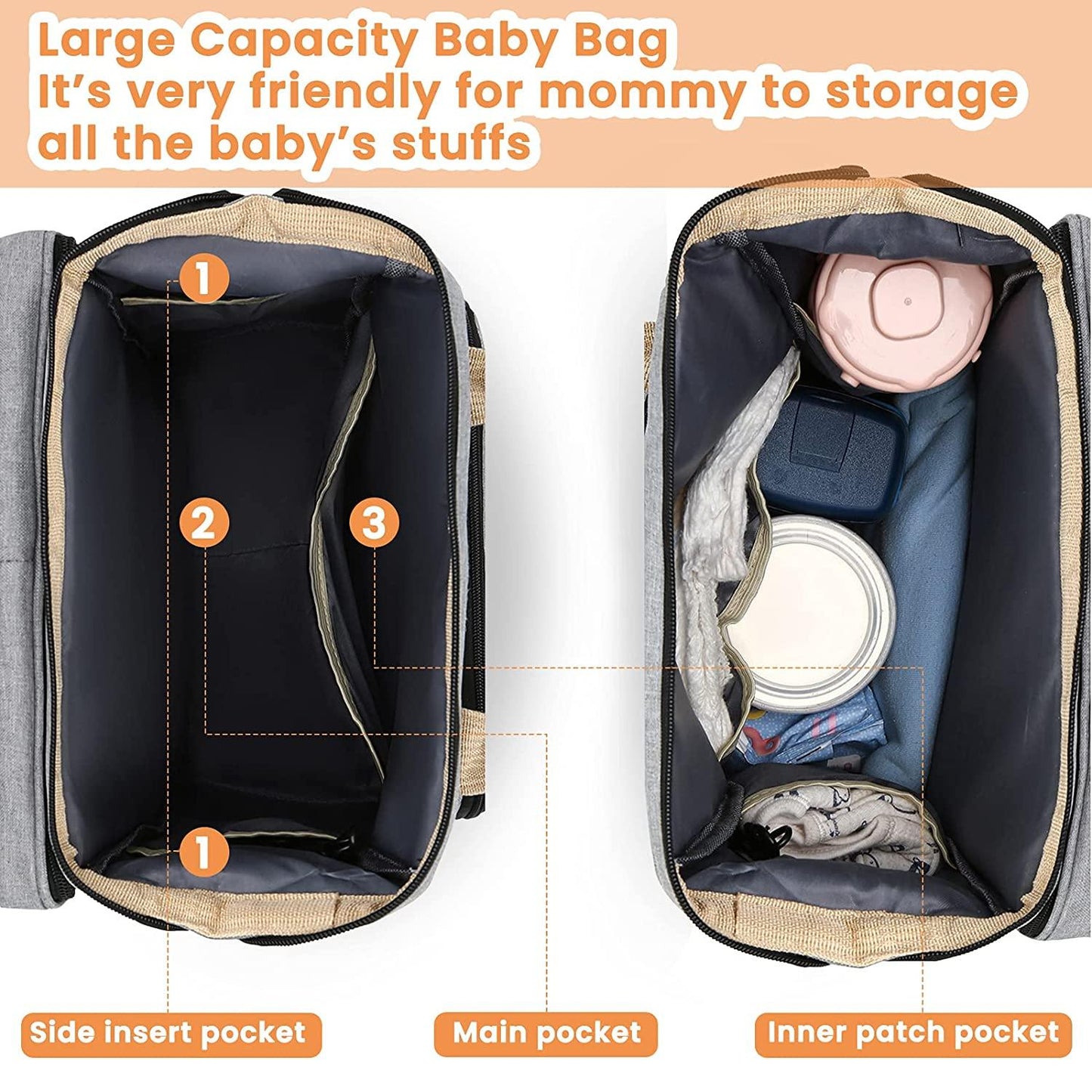 Sac à langer portatif | Berceau de voyage BabyNappy™ - Doux bébé